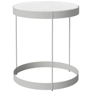 Bolia &Scaron;edob&iacute;l&yacute; mramorov&yacute; konferenčn&iacute; stolek Drum 40 cm se &scaron;edou podnož&iacute;