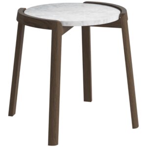 Bolia &Scaron;edob&iacute;l&yacute; mramorov&yacute; odkl&aacute;dac&iacute; stolek Mix 46 cm s tmavou dubovou podnož&iacute;
