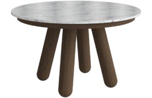 Bolia &Scaron;edob&iacute;l&yacute; mramorov&yacute; rozkl&aacute;dac&iacute; j&iacute;deln&iacute; stůl Balance 125/225 cm s tmavou dubovou podnož&iacute;