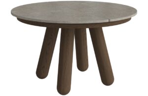 Bolia &Scaron;ed&yacute; mramorov&yacute; rozkl&aacute;dac&iacute; j&iacute;deln&iacute; stůl Balance 125/225 cm s tmavou dubovou podnož&iacute;