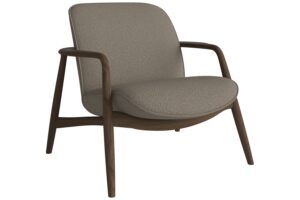 Bolia Světle hněd&eacute; boucl&eacute; křeslo Bowie s tmavou dubovou podnož&iacute;