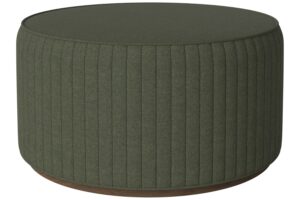 Bolia Tmavě zelen&yacute; čalouněn&yacute; taburet Rigato 66 cm s tmavou dubovou podstavou