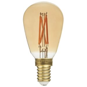 Bolia Zlat&aacute; stm&iacute;vateln&aacute; LED ž&aacute;rovka Teardrop E14 2W