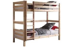 Borovicov&aacute; dvoupatrov&aacute; postel Vipack Pino 90 x 200 cm s r&aacute;mem uprostřed