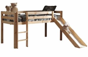 Borovicov&aacute; patrov&aacute; postel Vipack Pino II. 90 x 200 cm se skluzavkou