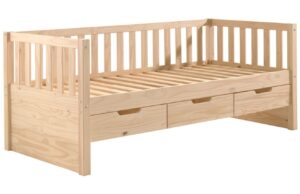 Borovicov&aacute; postel Vipack Fritz 90 x 200 cm se z&aacute;suvkami