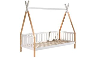 Borovicov&aacute; postel Vipack Tipi 90 x 200 cm se z&aacute;branami