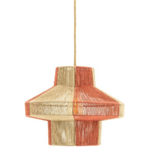 By-Boo Červeno-b&eacute;žov&eacute; jutov&eacute; z&aacute;věsn&eacute; světlo Cirque 39 cm