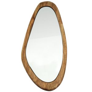 By-Boo Hněd&eacute; dřevěn&eacute; z&aacute;věsn&eacute; zrcadlo Laban 85 x 40