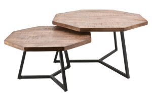 By-Boo Set dvou dřevěn&yacute;ch konferenčn&iacute;ch stolků Octagon 76/60 cm