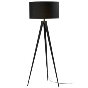 Čern&aacute; bavlněn&aacute; stojac&iacute; lampa Kave Home Iguazu 157 cm