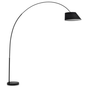 Čern&aacute; bavlněn&aacute; stojac&iacute; lampa Kave Home May 189-220 cm