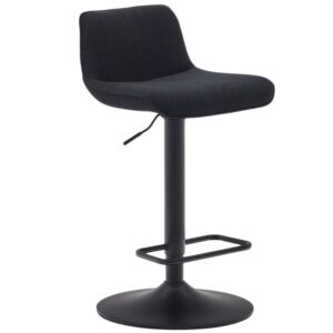Čern&aacute; čalouněn&aacute; barov&aacute; židle Kave Home Zenda 64-86 cm