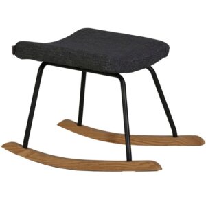 Čern&aacute; čalouněn&aacute; podnožka Quax De Luxe 57 x 42 cm