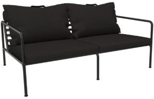 Čern&aacute; čalouněn&aacute; zahradn&iacute; dvoum&iacute;stn&aacute; pohovka HOUE Avon 159 cm II.