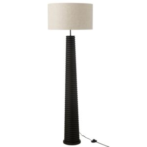 Čern&aacute; dřevěn&aacute; stojac&iacute; lampa J-line Ailan 160 cm