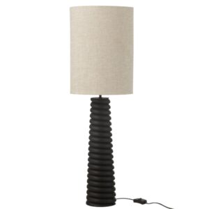 Čern&aacute; dřevěn&aacute; stoln&iacute; lampa J-line Ailan 85 cm