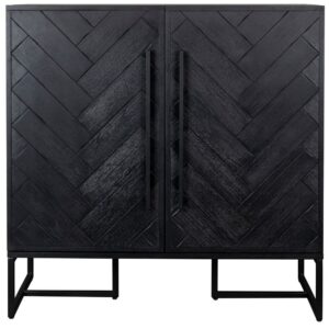 Čern&aacute; dřevěn&aacute; vinot&eacute;ka DUTCHBONE Class 100 x 50 cm