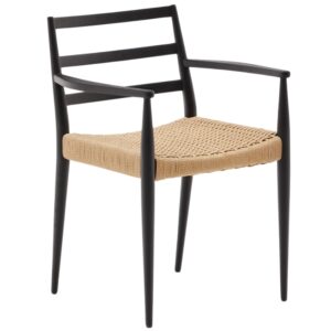 Čern&aacute; dubov&aacute; j&iacute;deln&iacute; židle Kave Home Analy s v&yacute;pletem