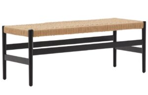 Čern&aacute; dubov&aacute; lavice Kave Home Zaide 120 cm