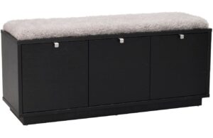 Čern&aacute; dubov&aacute; lavice ROWICO CONFETTI 106 cm s &uacute;ložn&yacute;m prostorem