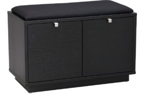 Čern&aacute; dubov&aacute; lavice ROWICO CONFETTI II. 70 cm s &uacute;ložn&yacute;m prostorem