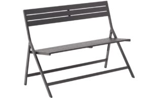 Čern&aacute; hlin&iacute;kov&aacute; zahradn&iacute; skl&aacute;dac&iacute; lavice Kave Home Torreta 120 cm