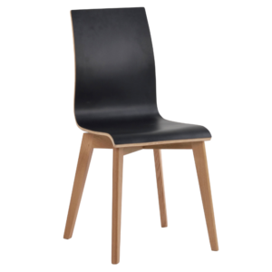 Čern&aacute; j&iacute;deln&iacute; židle ROWICO GRACY s př&iacute;rodn&iacute; podnož&iacute;