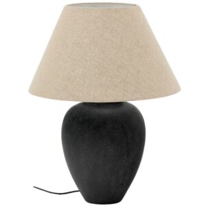 Čern&aacute; keramick&aacute; stoln&iacute; lampa Kave Home Mercadal 59 cm