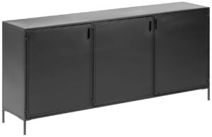 Čern&aacute; kovov&aacute; komoda Kave Home Shantay 160 x 35 cm