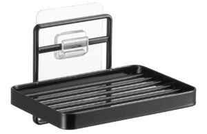 Čern&aacute; kovov&aacute; n&aacute;stěnn&aacute; miska na m&yacute;dlo Yamazaki Film Hook