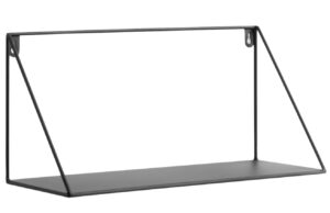 Čern&aacute; kovov&aacute; n&aacute;stěnn&aacute; police Kave Home Teg 40 cm