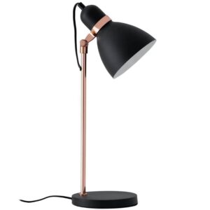Čern&aacute; kovov&aacute; stoln&iacute; lampa Somcasa Grisel 56 cm