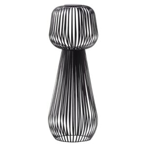 Čern&aacute; kovov&aacute; zahradn&iacute; sol&aacute;rn&iacute; LED lampa Kave Home Reiba 72 cm