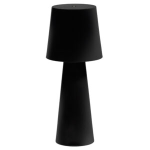 Čern&aacute; kovov&aacute; zahradn&iacute; stoln&iacute; LED lampa Kave Home Arenys M