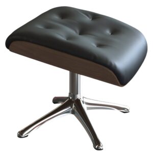 Čern&aacute; kožen&aacute; podnožka FLEXLUX VOLDEN 53 x 44 cm