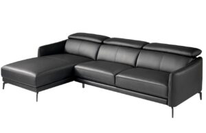 Čern&aacute; kožen&aacute; rohov&aacute; pohovka Angel Cerd&aacute; No. 6040