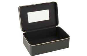 Čern&aacute; koženkov&aacute; &scaron;perkovnice J-line Jewly 30 x 19 cm