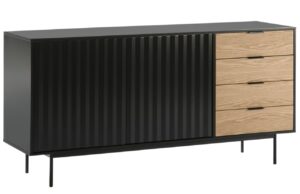 Čern&aacute; lakovan&aacute; komoda Teulat Sierra 159 x 47 cm