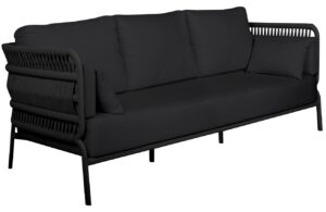 Čern&aacute; l&aacute;tkov&aacute; trojm&iacute;stn&aacute; zahradn&iacute; pohovka No.106 Mindo 250 cm