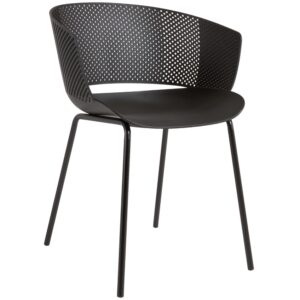 Čern&aacute; plastov&aacute; zahradn&iacute; židle Kave Home Yeray
