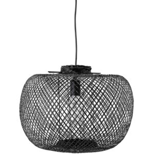 Čern&eacute; bambusov&eacute; z&aacute;věsn&eacute; světlo Bloomingville Rodi 42 cm