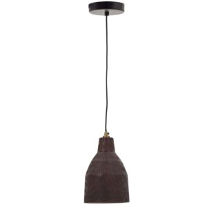 Čern&eacute; dřevěn&eacute; z&aacute;věsn&eacute; světlo Kave Home Amire 15 cm