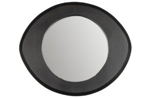 Čern&eacute; dřevěn&eacute; z&aacute;věsn&eacute; zrcadlo DUTCHBONE AREN S