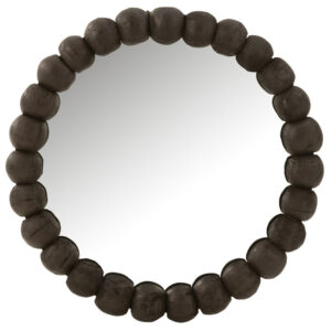 Čern&eacute; dřevěn&eacute; z&aacute;věsn&eacute; zrcadlo J-line Perle 80 cm