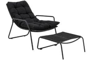 Čern&eacute; kovov&eacute; leh&aacute;tko s podnožkou Bloomingville Boel