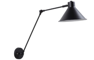 Čern&eacute; kovov&eacute; n&aacute;stěnn&eacute; světlo Kave Home Dione