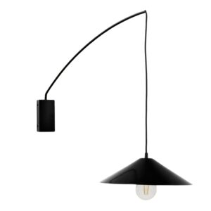 Čern&eacute; kovov&eacute; n&aacute;stěnn&eacute; světlo Kave Home Kally