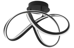 Čern&eacute; kovov&eacute; stropn&iacute; LED světlo Nova Luce Truno 52 cm