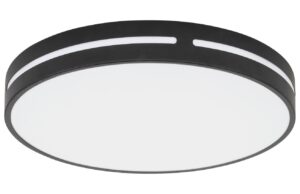 Čern&eacute; kovov&eacute; stropn&iacute; LED světlo Nova Luce Wheel 45 cm